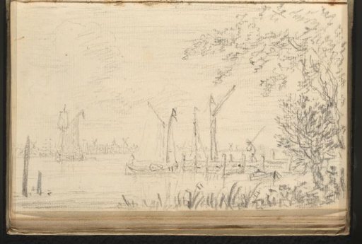 River view with moored sailing boats