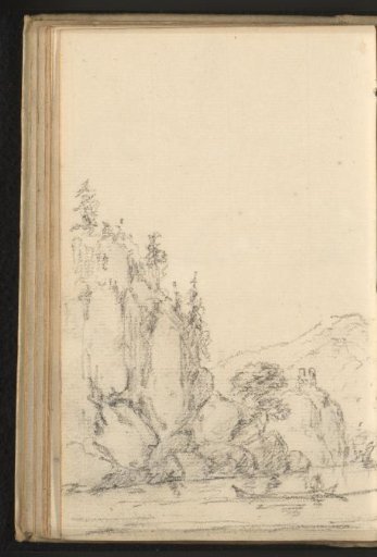 View of rocky banks of the Danube at a rapid