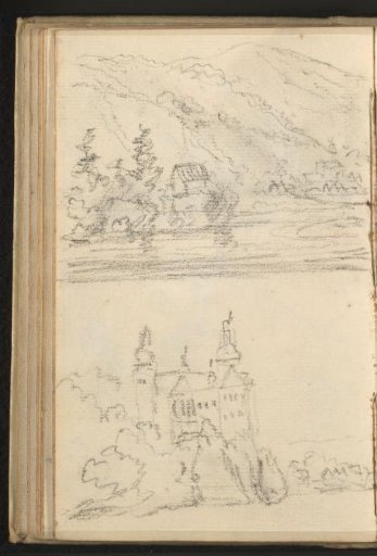 View of a rapid in the Danube and Melk Abbey