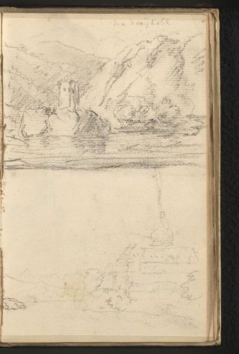 View of a rapid in the Danube and Melk Abbey