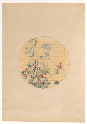 Design for the painting of plates for the Vieillard manufactory in Bordeaux, with honeysuckle