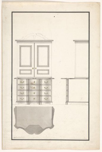 Front and side view of a mountain cabinet