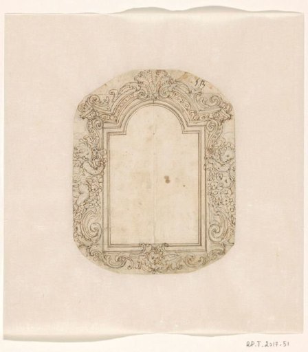 Design for a frame with two putti