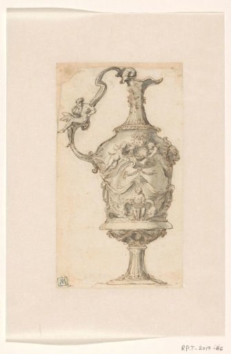 Design drawing for a mug with a handle