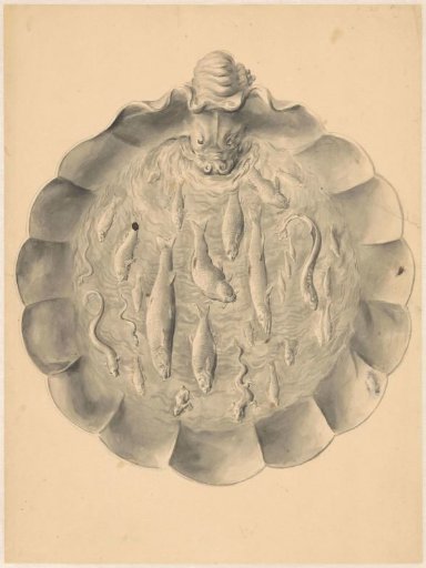 Drawing of 17th-century Silver Belonging to an Album