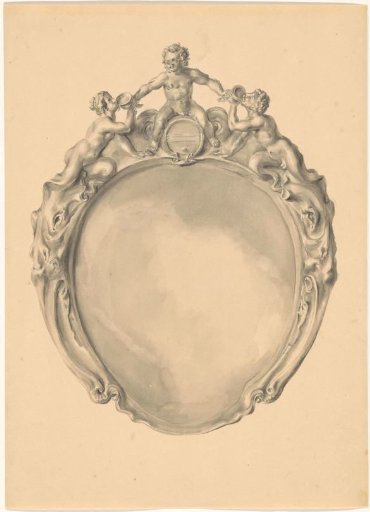 Drawing of 17th-century silver belonging to an album