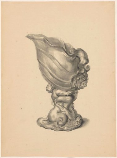 Drawing of 17th-century silver belonging to an album