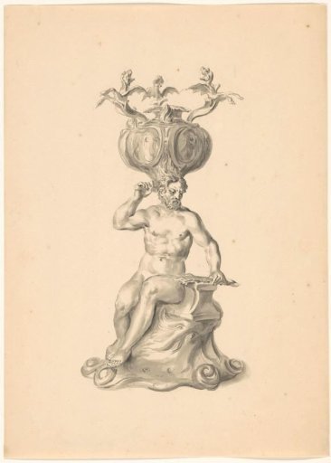 Drawing of 17th-century silver belonging to an album