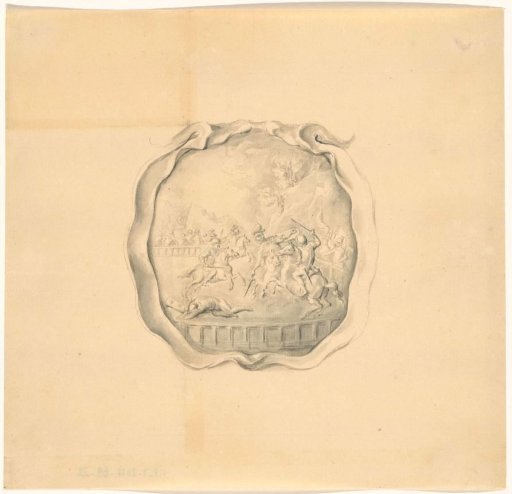 Drawing of 17th-century silver belonging to an album