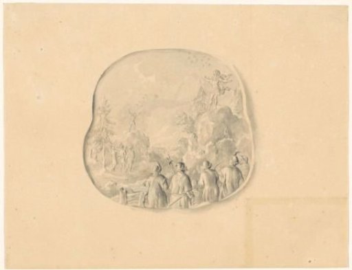 Drawing of 17th-century silver belonging to an album
