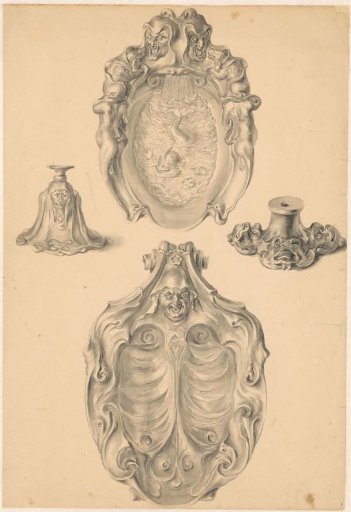 Drawing of 17th-century Silver Belonging to an Album
