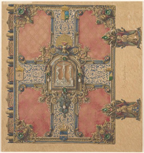 Design for a book cover set with precious stones