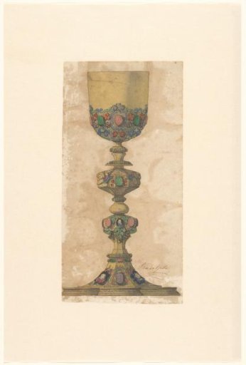 Design for a chalice set with precious stones