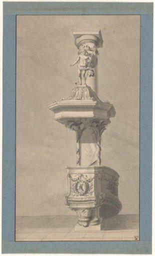 Design for a pulpit crowned with the figure of John the Baptist