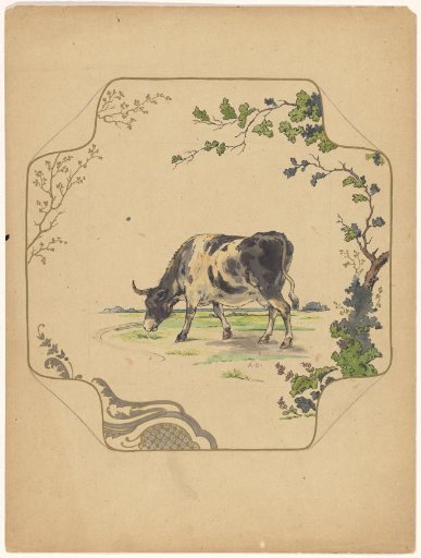 Design for a Plate of the 'Square' Model with Grazing Cows