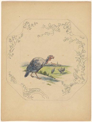 Design for a Plate of the 'Square' Model with Turkeys