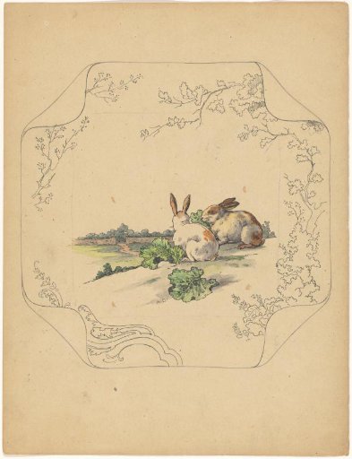 Design for a Plate of the 'Square' Model with Two Rabbits