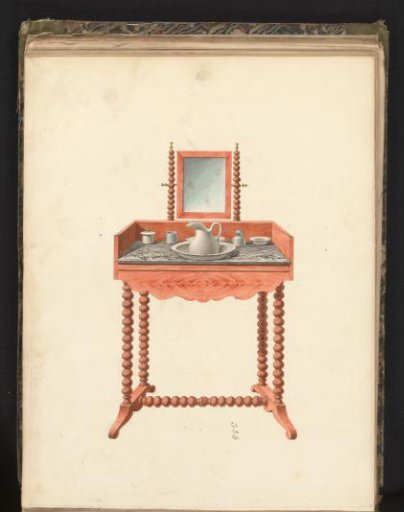 Design for a dressing table with mirror