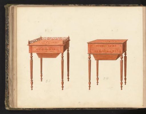 Two designs for dressing tables with drawers