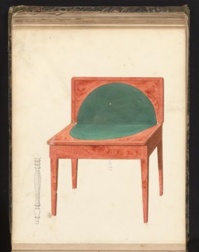 Design for a card table and a fluted table leg