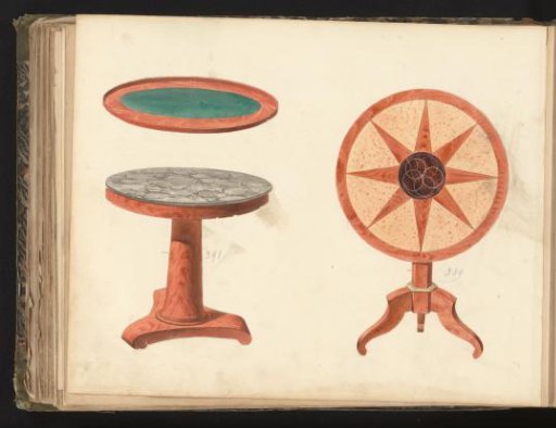 Design for a gueridon and a table