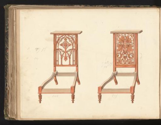 Two designs for prayer desks