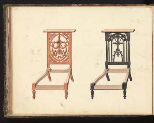 Two designs for prayer desks