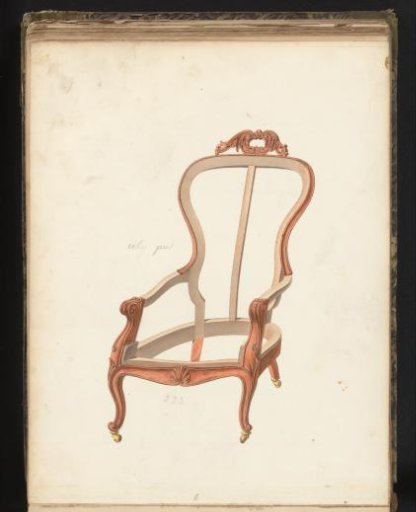 Design for an armchair in Louis XV style
