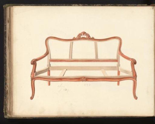 Design for a settee in Louis XV style