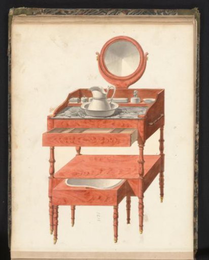Design for a dressing table with built-in bidet