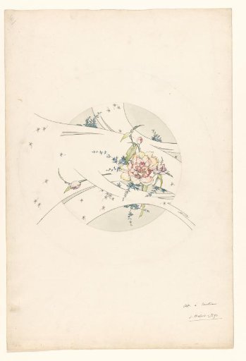 Design for a plate of a porcelain service for Pillivuyt