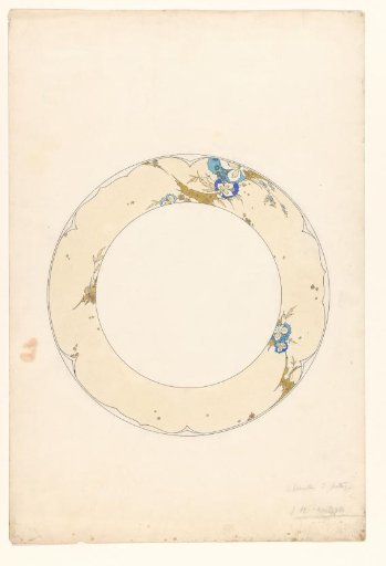 Design for a soup plate of a porcelain service for Pillivuyt