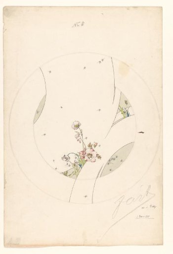 Design for a soup plate of a porcelain service for Pillivuyt