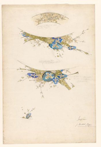 Design for the decoration of a soup tureen of a porcelain service for Pillivuyt