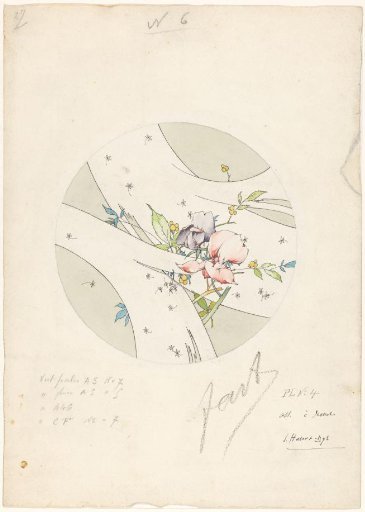Design for a dessert plate of a porcelain service for Pillivuyt