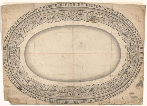 Design for a bowl with grape clusters in the rim