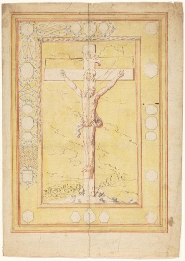 Design for a book clasp, with the Crucified Christ