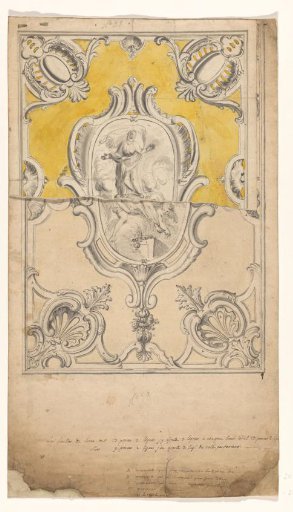 Design for a book clasp, with the Assumption of Mary, with variants for the corner pieces