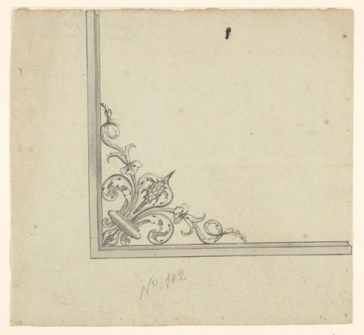 Design for a book corner piece, with a lily