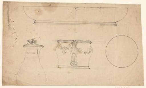 Design for a Bowl, a Coffee Pot, and a Sugar Bowl (?)