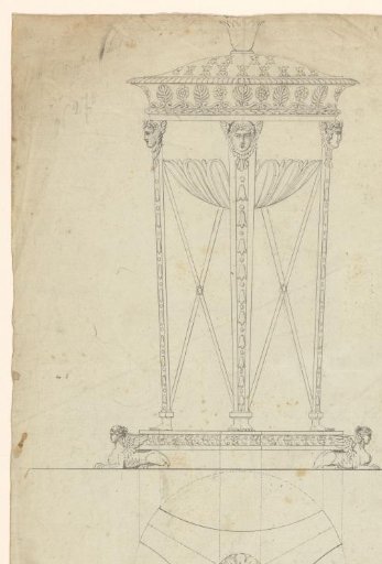 Design for a Casserole, with a Top View of the Base Below