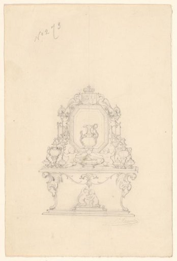 Design for a Dressing Table with a Mirror and Accessories, Probably for the Duchess of Parma