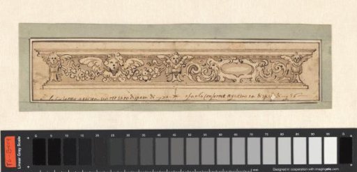 Sculpted frieze, with different alternatives on the left and right