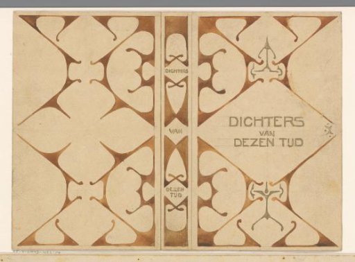 Binding design for: J.N. van Hall, Poets of Our Time, 1899