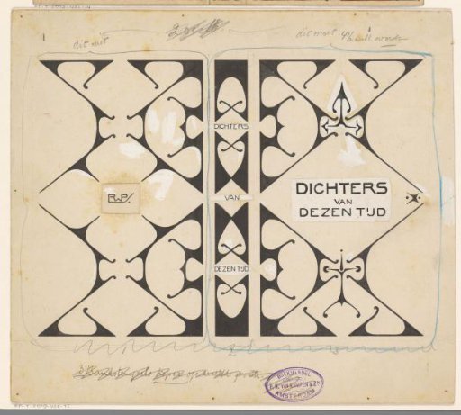 Binding design for: J.N. van Hall, Poets of Our Time, 1899