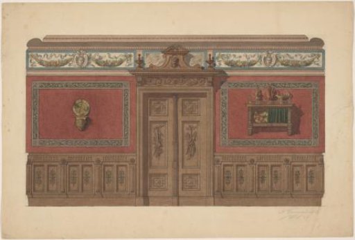 A Wall Panel in Renaissance Style, with a Console and a Wall Shelf