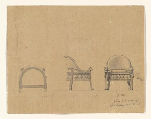 Design for an armchair in the Egyptian style