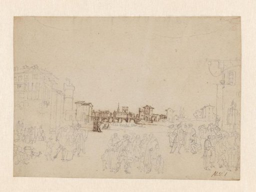 View of Isle Saint Louis and the Pont Neuf (preparatory study for La Petite Vue de Paris)
