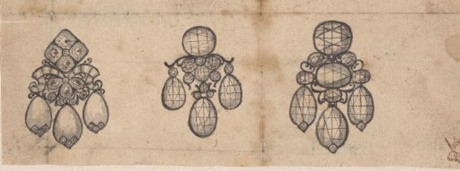Three Pendants with Diamonds, the Leftmost Also with Pearls