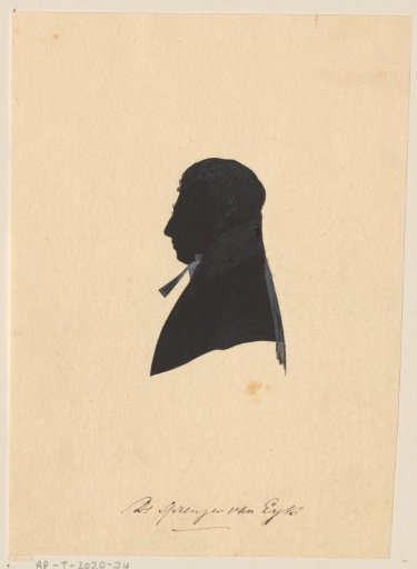 Silhouette portrait of Jacobus Petrus Sprenger van Eyk